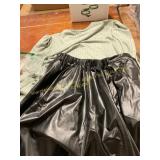 13-14 yr green top and black faux leather skirt