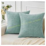 MIULEE 2-Pack 18x18 Aqua Chenille Covers