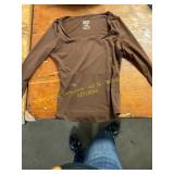 Brown 2XS woman s long sleeve shirt
