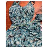 L blue woman s one piece swimsuit