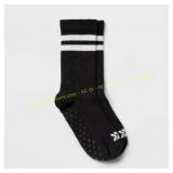 3ct Varsity Stripe Yoga Crew Sock - Black