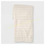 Threshold Faux Fur Throw Blanket Cream