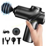 LEERCON Massage Gun - 4 Heads, 6 Speeds, Black
