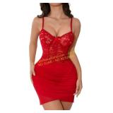 Kolagri Lace Sheer Mesh Bodycon Dress Set
