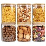 SHOWIN 25oz Glass Storage Jars with Lids