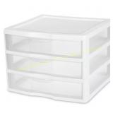 2ct Sterilize Wide 3 Drawer Unit Plastic, White
