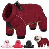 AOFITEE Waterproof Dog Coat, Red, Medium