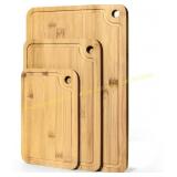 Bamboo Cutting Board Set, Natural Wood, 3 Pcs