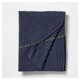 50"x60" Casual Throw Blanket Navy - Threshold