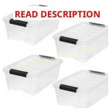 IRIS USA 4 Pack 13-qt Plastic Storage Bins