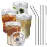 HIGIINC Iced Coffee Cups w/ Lids & Straws