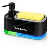 Black Hand & Dish Soap Dispenser with Sponge