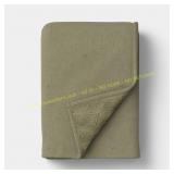 Gauze Throw with Cozy Reverse Green