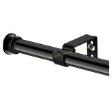 Curtain Rods 30"-45" 5/8" Black with Brackets