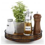 Farmhouse Oak 9" Lazy Susan Turntable, Walnut