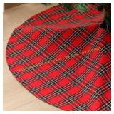 Seematn 36" Red Black Buffalo Plaid Tree Skirt