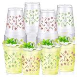 Jingmore 48 Pcs Floral Plastic Cups 12oz