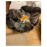 Brown bubble faux fur throw blanket