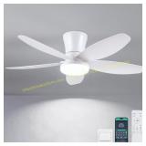 Surtime 36" Ceiling Fan with Lights, White