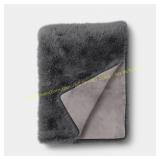 Faux Fur Throw Blanket Gray - Threshold