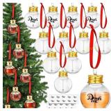 Patelai 12 Pcs Clear Drink Ball Ornaments Gold