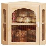 Bamboo Corner Bread Box with Shelves