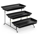 MALACASA 3-Tier Porcelain Serving Tray Set