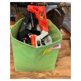 Bin with Nerf Gun, Etc
