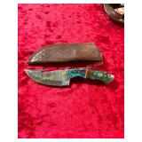 Damascus Hunting Knife with Sheath
