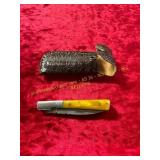 Damascus Pocket Knife with Sheath