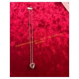 18in Heart Shaped Amethyst Colored Necklace