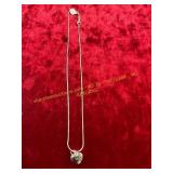 18in .925 Sterling Silver Heart Pendant Necklace