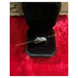 Ladies Elegant Blue Gem Ring Size 6