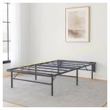 Gray Metal Platform Bed Frame Twin Foundation