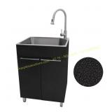 24" Stainless Laundry Sink & Cabinet