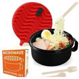 RORBAM Ramen Cooker, 48 oz Bowl (Red)
