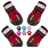 3ct QUMY Dog Boots Waterproof Shoes 4PCS Sz 7,4,3