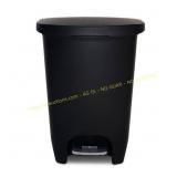 13 Gal Black Step-On Trash Can with Odor Lid