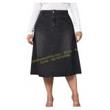 Milumia Plus Size Midi Denim A-Line Skirt size s