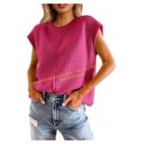 Saodimallsu Cap Sleeve Knit Pullover Top size l