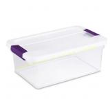 12Ct Sterilite 15 qt Clear Latch Box (6.5x11.125x1