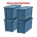 IRIS 31 Gal Heavy-Duty Storage Bin Set (Blue)