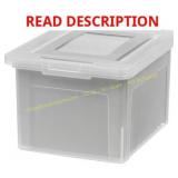 4Ct IRIS USA Plastic File Boxes with Lids 35 Qt