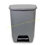 20-Gal Gray Step-On Trash Can with Odor-Lid