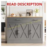 Vongrasig Sideboard Buffet Cabinet, Grey