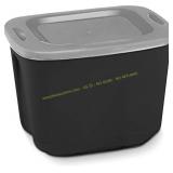 HOMZ Durable Molded Bin 10 Gal, Black/Silver