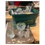 Etched Glass Pitchers, Candy Dish, Decanter, Head