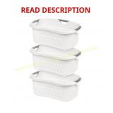 IRIS 50L Plastic Laundry Basket 3-Pack