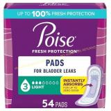 Poise Incontinence Pads, 2pk , 54 ct