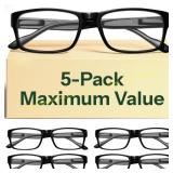 Gaoye 5 Pack Blue Light Reading Glasses +4.0
